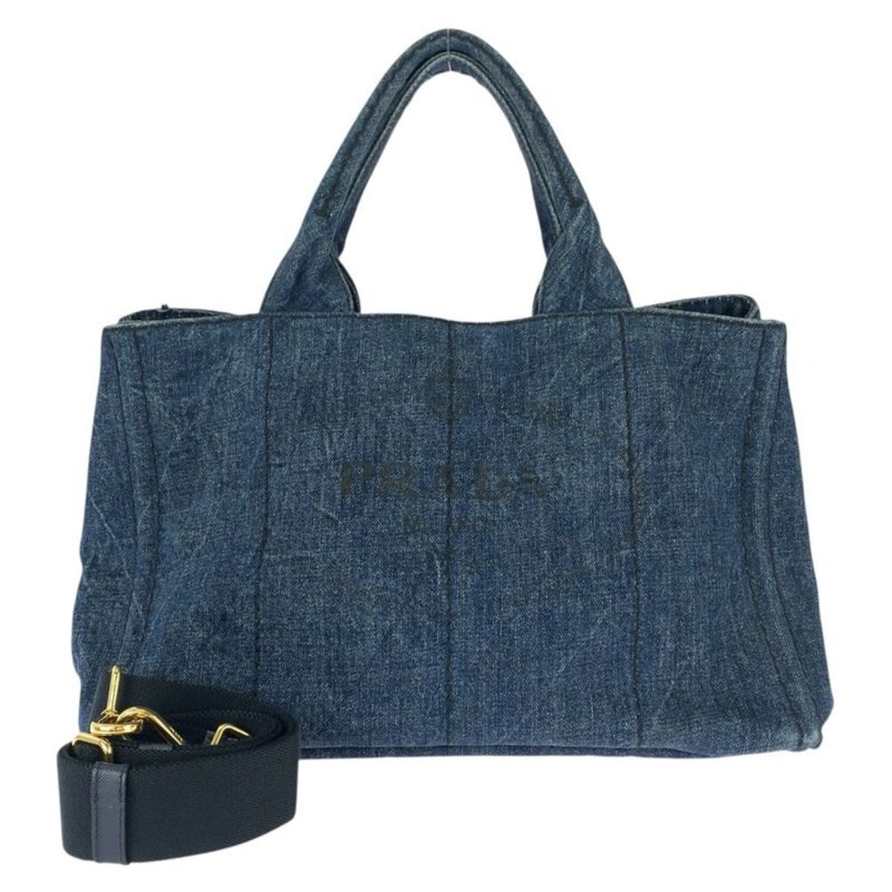 Prada Canapa Triangle Logo 2way Tote